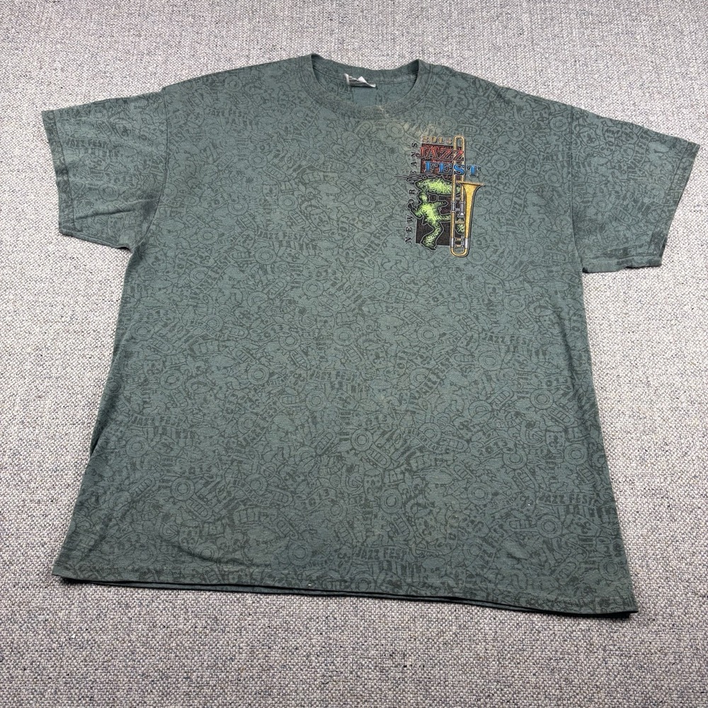 2013 New Orleans Jazz & Heritage Festival T Shirt All Over Print Green XL